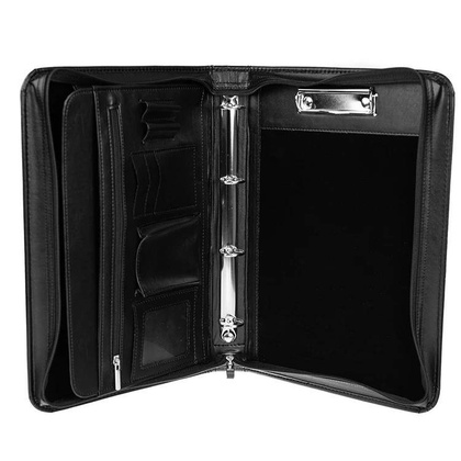 Biwuar aktówka na dokumenty czarna teczka eko skóra A4 - Pavone Nero Tanaro 2089 BL