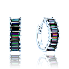 MINET Luksusowe kolczyki srebrne z cyrkoniami