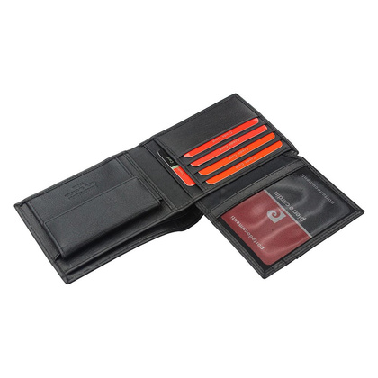 Portfel męski skórzany PIERRE CARDIN TILAK38 8806 RFID Czarno Czerwony