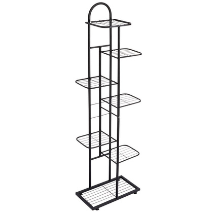 Kwietnik 7-poziomowy na doniczki metalowy czarny 138 cm