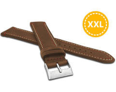 LAVVU XXL Podwójnie szyty brązowy pasek SPORT z luksusowej skóry Top Grain - 22 XXL