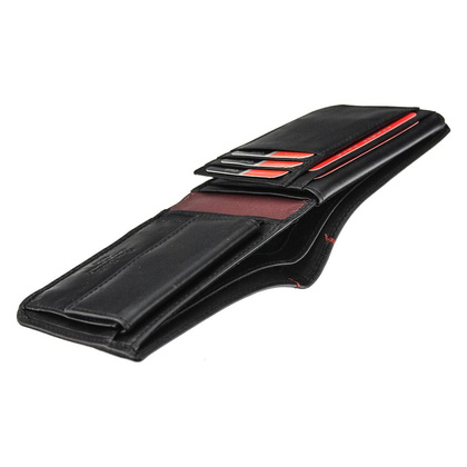 Portfel męski skórzany PIERRE CARDIN TILAK35 8806 Czarno Czerwony