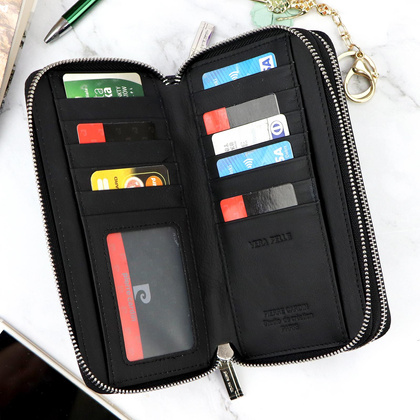 Duży portfel damski ze skóry naturalnej