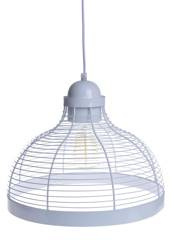 Lampa wisząca nowoczesna metal biała z żarówką