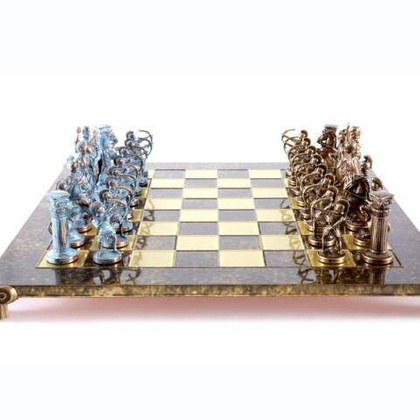 Duże ekskluzywne mosiężne szachy  - Łucznicy 44x44cm - S10BBRO