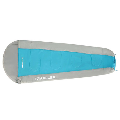 ŚPIWÓR TURYSTYCZNY TRAVELER 210X80/50CM  BŁĘKITNO SZARY ENERO CAMP