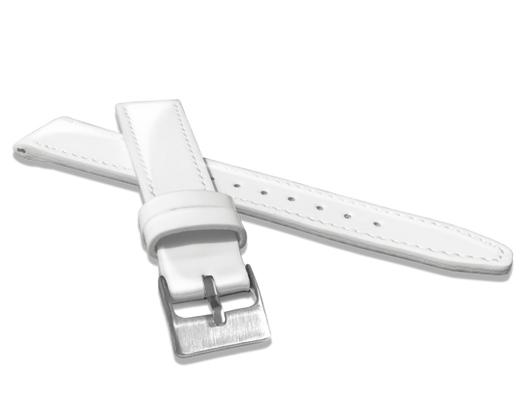 MINET Biały skórzany pasek o wysokim połysku GLAMOUR - 20