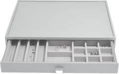 Szkatułka na biżuterię Stackers 19 komorowa supersize kamienna szarość z szufladą