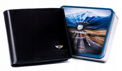 Elegancki portfel meski ze skory naturalnej