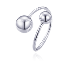 MINET Srebrny pierścionek z kulkami rozmiar 12