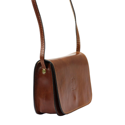 Torebka damska skórzana KEMER 43 Ciemny brąz