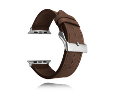 LAVVU Ciemnobrązowy skórzany pasek Top Grain do APPLE WATCH 42-44 mm