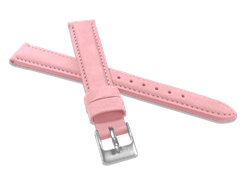 MINET Różowy szyty skórzany pasek z miękkiego nubuku - 14