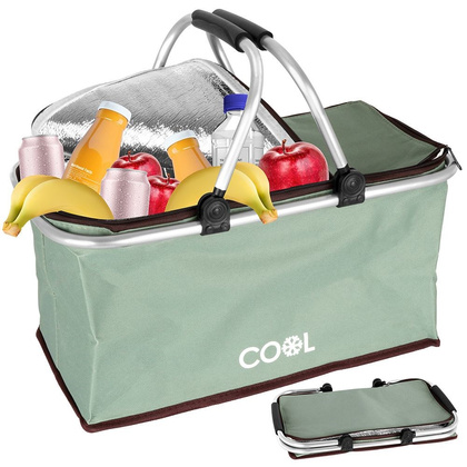Kosz piknikowy termiczny składany torba koszyk termoizolacyjny na zakupy plażę grzyby 35 l