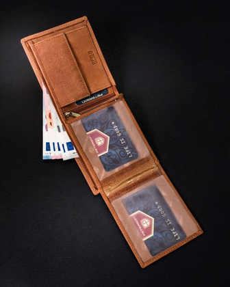 Skórzany portfel męski na dowód rejestracyjny