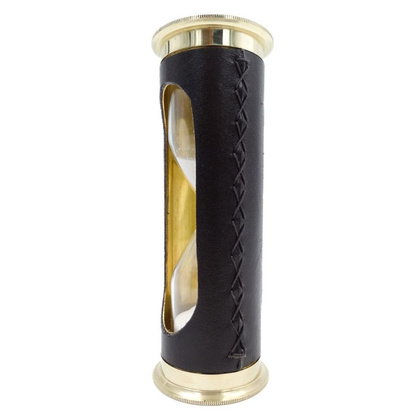 Klepsydra 5 min. Z zegarem światowym i kalendarzem wieczystym w etui skórzanym STPL133/6