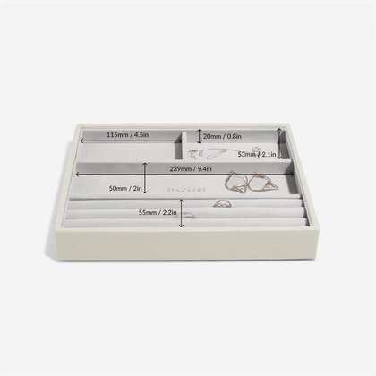 Szkatułka na biżuterię Stackers 4 komorowa classic jasnobeżowa