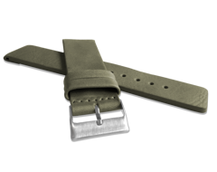 LAVVU Oliwkowy gładki pasek PLAIN z luksusowej skóry Top Grain - 22