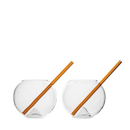 Szklanka Ze Słomką 2-Pak 5267800710 Clear/Brown