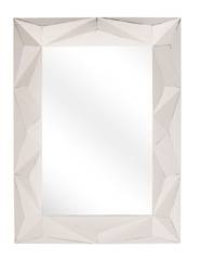 Lustro z geometryczną ramą kremowe