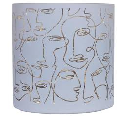 Świecznik szklany w twarze biały maxi