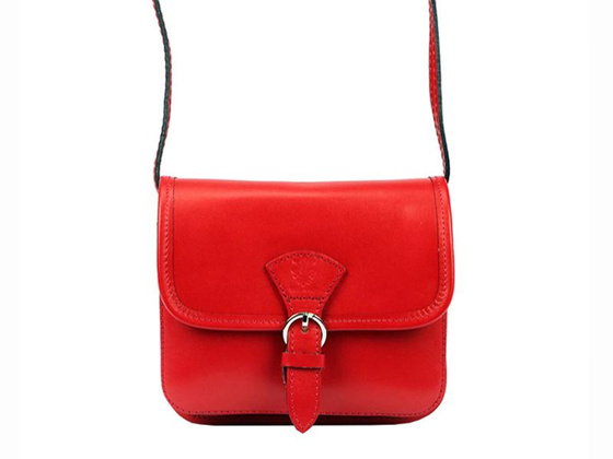 Torebka damska skórzana KEMER 112 pomarańczowy + granat