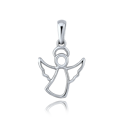 MINET Elegancki wisiorek z białego złota anioł Au 585/1000 0,50g