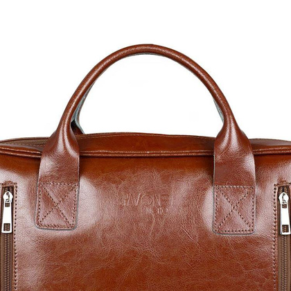 Skórzana torba męska brązowa na ramię laptopa 15,6" - Pavone Nero Sorrento 2348 BR