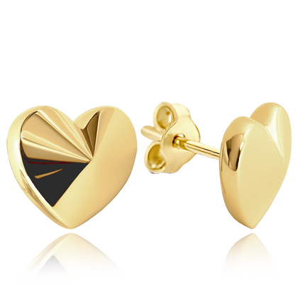 MINET Delikatne złote kolczyki serca Au 585/1000 1,70g