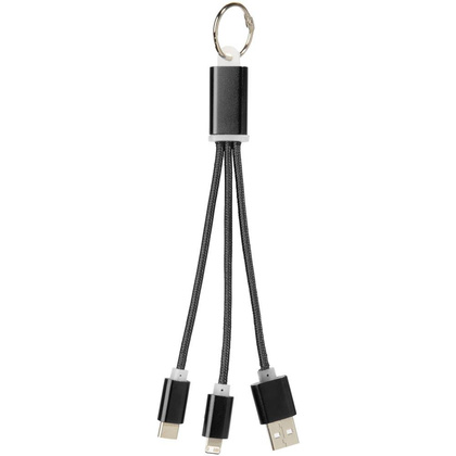 Kabel do ładowania 3w1 Metal z kółkiem na klucze