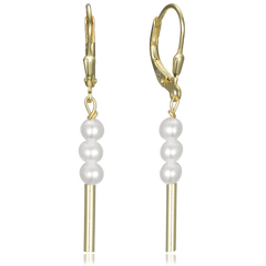 MINET Pozłacane srebrne kolczyki z naturalnymi perłami