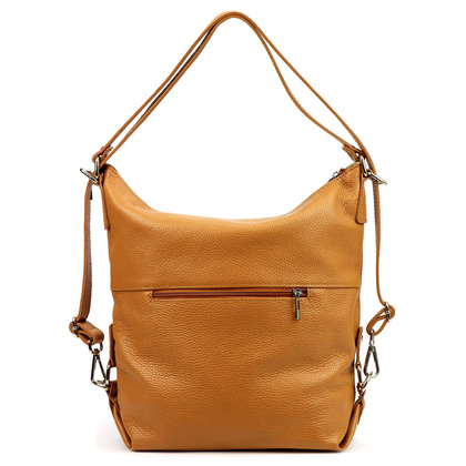 Skórzana torebka shopperka, worek, mieści a4 