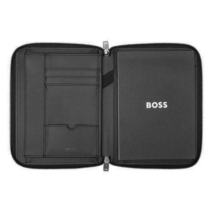 Teczka konferencyjna Hugo Boss A5 Monogram Zipped Black