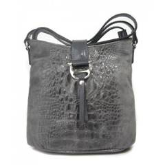 LISTONOSZKA VERA PELLE  SZARA  KROKODYLEK L22G