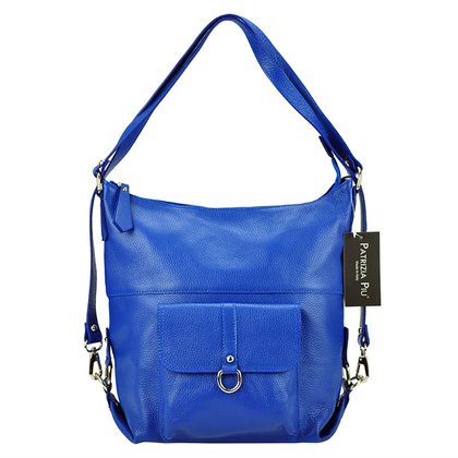 Skórzana torebka shopperka, worek, mieści a4 