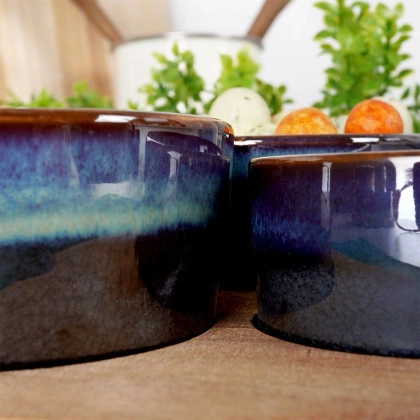 Miseczki na przekąski ceramiczne na tacy 20 cm 4 el.