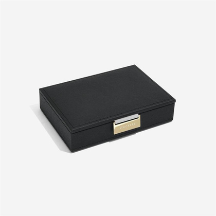 Szkatułka na biżuterię Stackers mini czarna velvet z pokrywką