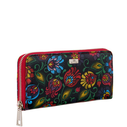 Duży Skórzany Portfel Damski BajuBaj – Kolorowa Elegancja i Praktyczny Styl w Jednym PD090s169