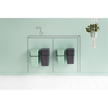 Kosz szafkowy Sort&Go 2x16l Jade Green/ Grey 214462