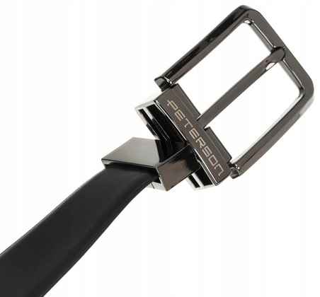 Dwustronny skorzany pasek meski z obrotowa klamra