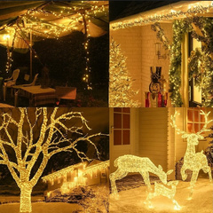 Zewnętrzne lampki choinkowe 1000 LED 100m, barwa ciepłe białe do dekoracji LAMP35CB