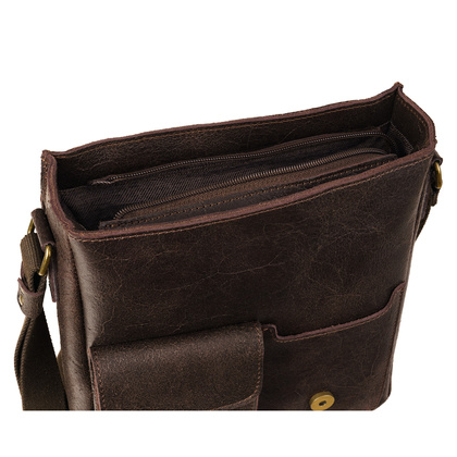 Męska torba skórzana vintage z kieszonką TM240s228