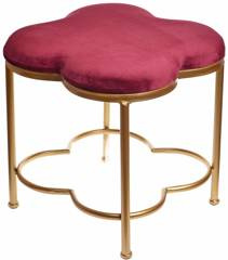 Puf metalowy burgundowy mały