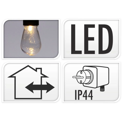 Lampki ogrodowe girlanda 20 żarówek LED zewnętrzna wewnętrzna 12,5 m