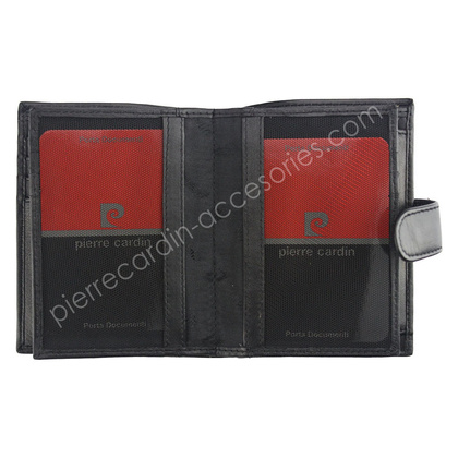 Portfel męski skórzany PIERRE CARDIN CB TILAK26 331A RFID Czarno czerwony
