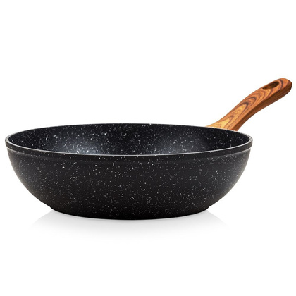 Patelnia wok granitowy NATURE do smażenia duszenia 28 cm gaz indukcja