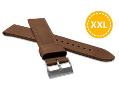 LAVVU XXL Szyty brązowy pasek SPORT z luksusowej skóry Top Grain - 22 XXL