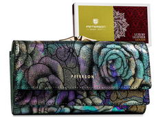 Poziomy, duży portfel damski ze skóry naturalnej