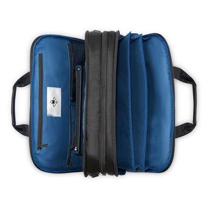 Delsey Wagram Dwukomorowa czarna torba na laptopa 15.6"