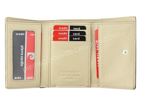 Portfel damski skórzany PIERRE CARDIN 01 LINE 117 Niebieski